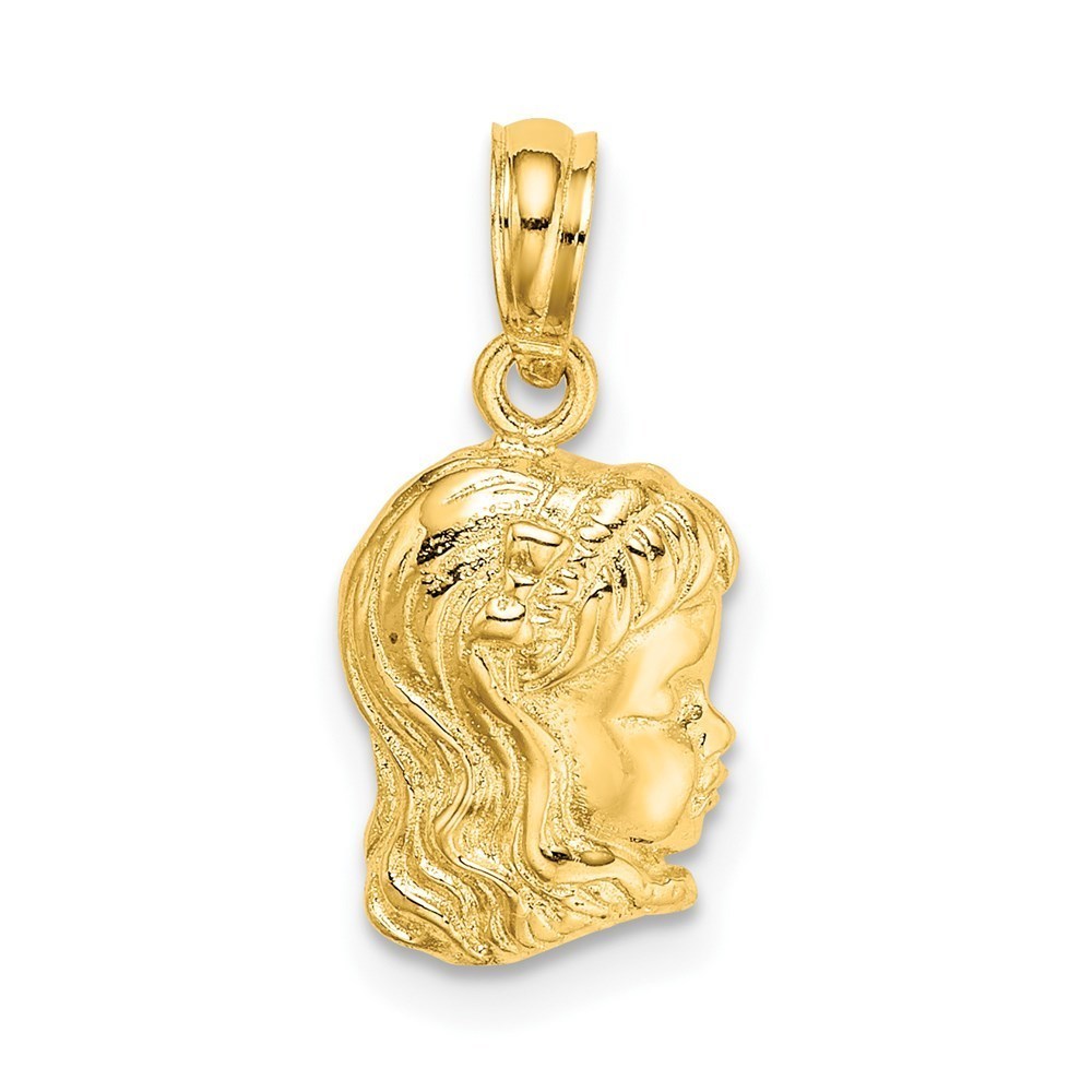 Million Charms 14k Yellow Gold Girl Head Charm